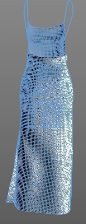 Designer  3D Backless Party Dress with Sequins Free 3D model_12