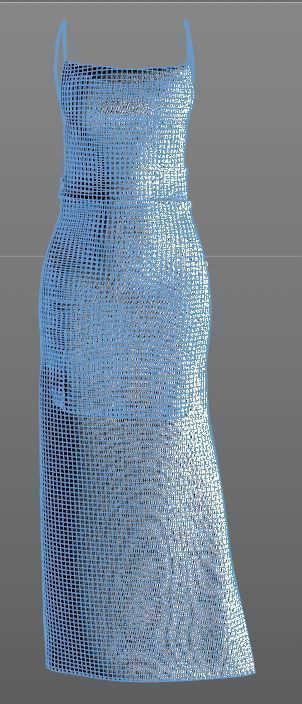 Designer  3D Backless Party Dress with Sequins Free 3D model_11