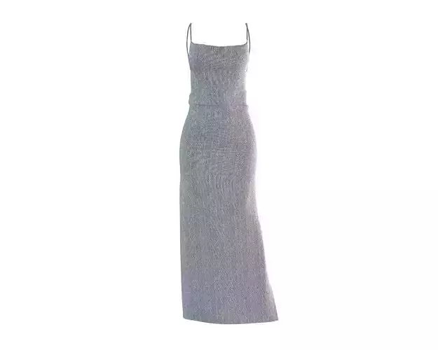 Designer  3D Backless Party Dress with Sequins Free 3D model