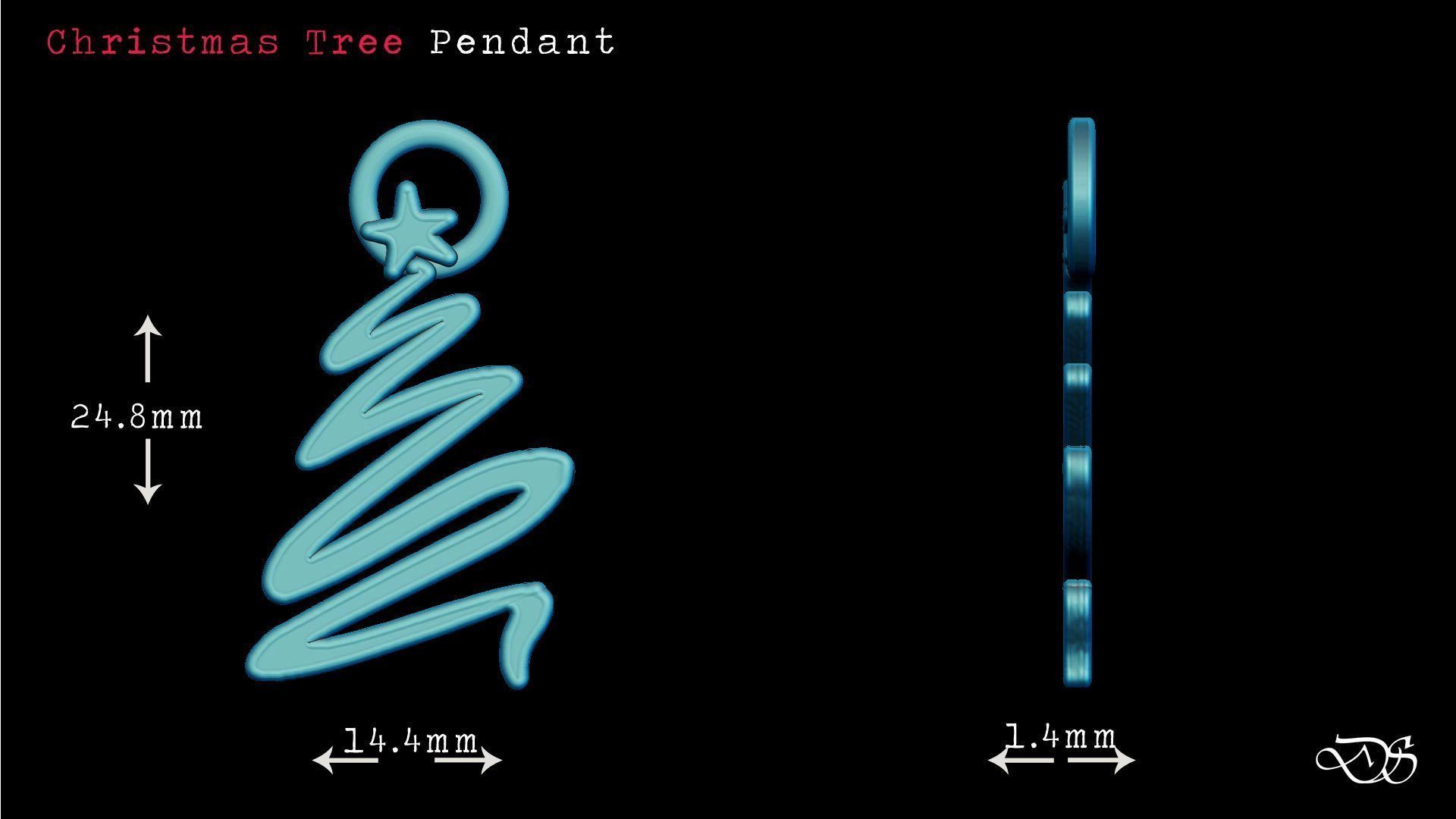 3d printable Christmas Tree Pendant 3D print model_1
