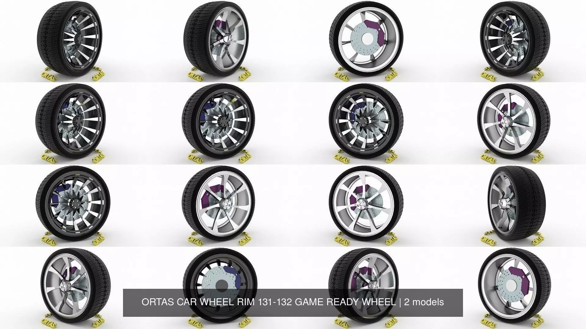 ORTAS CAR WHEEL RIM 131-132 GAME READY WHEEL 3D Model Collection_0