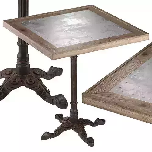 Restaurant Table Square Metal Sheet 3D model