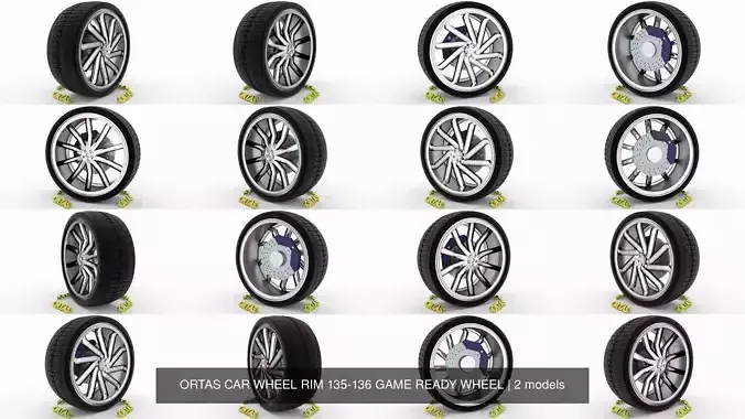 ORTAS CAR WHEEL RIM 135-136 GAME READY WHEEL 3D Model Collection