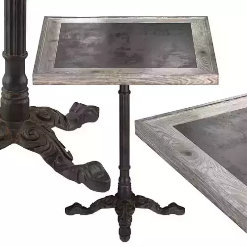 Restaurant Table Square Metal Sheet II 3D model