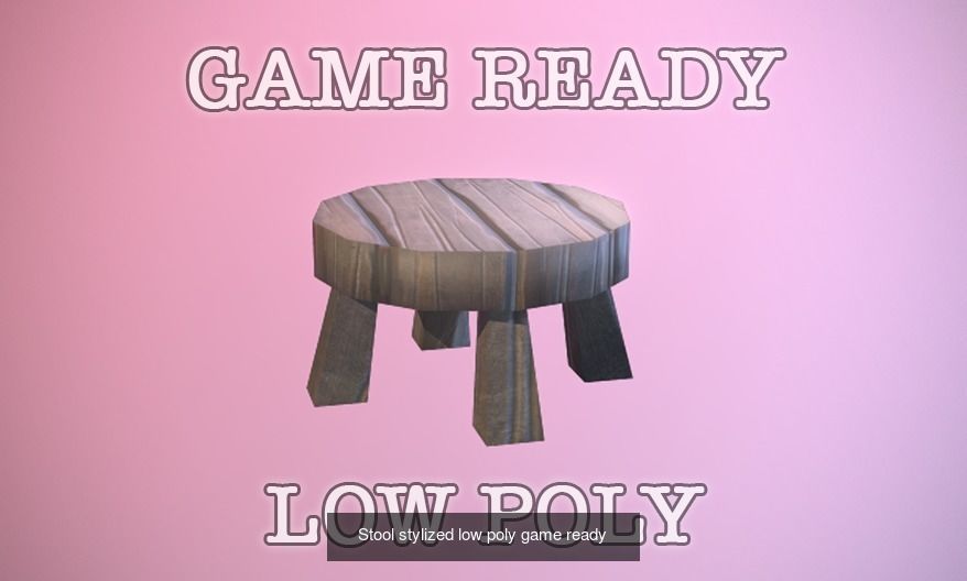 Game Ready Chairs wooden chair 3D Model Collection_5