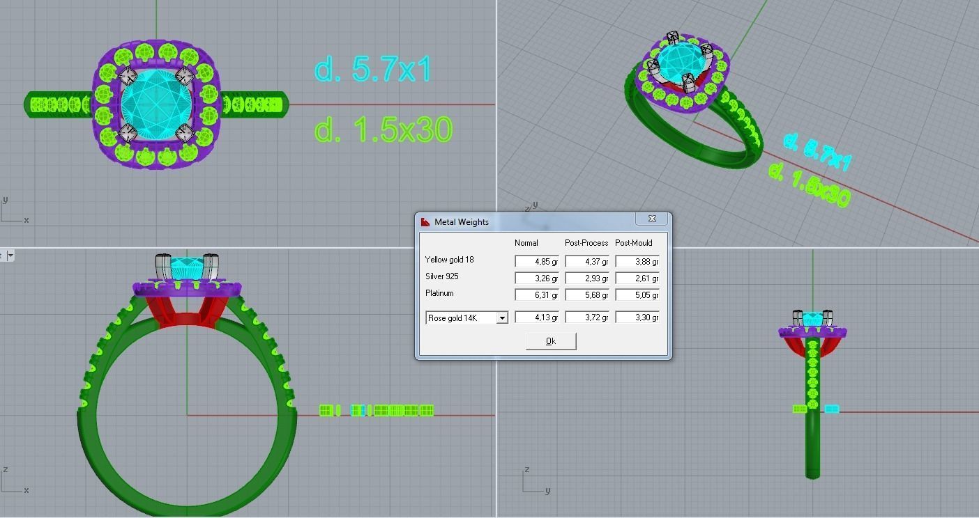Wedding ring 4 3D print model_2