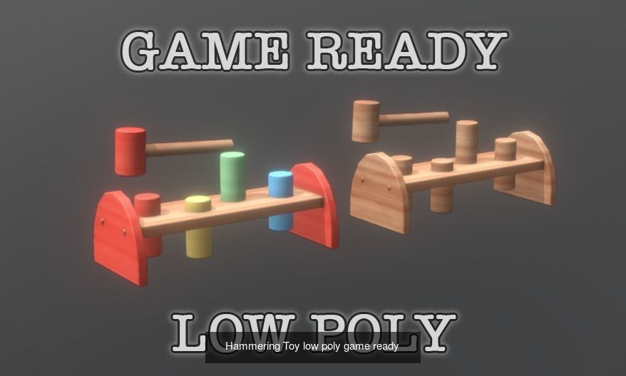 Game Ready Wooden Toys 3D Model Collection_2