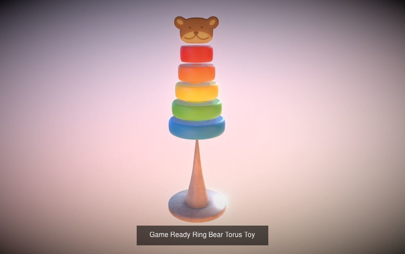 Game Ready Wooden Toys 3D Model Collection_4