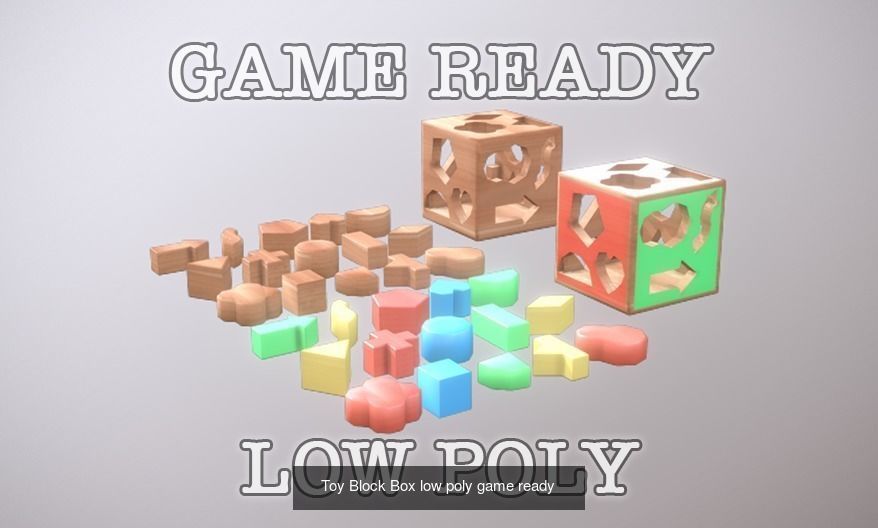 Game Ready Wooden Toys 3D Model Collection_5
