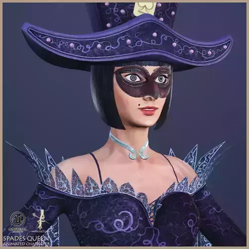 Spades Queen Low-poly 3D model