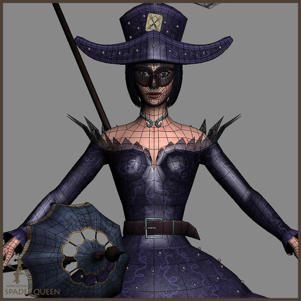 Spades Queen Low-poly 3D model_29