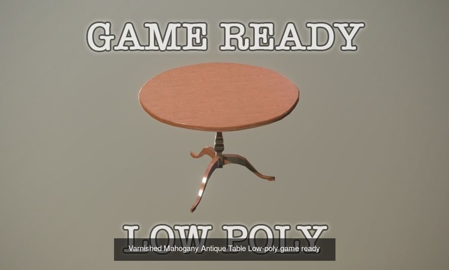 Game Ready Antique Furniture 3D Model Collection_3