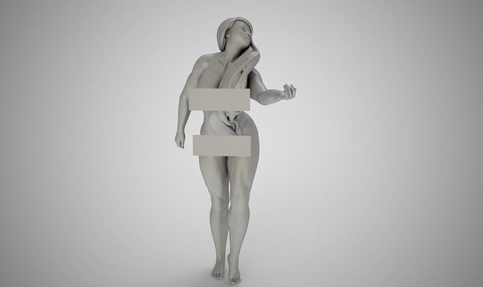 Histrionics woman holding box 3D print model