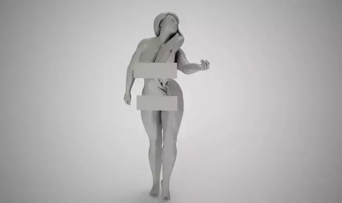 Histrionics woman holding box