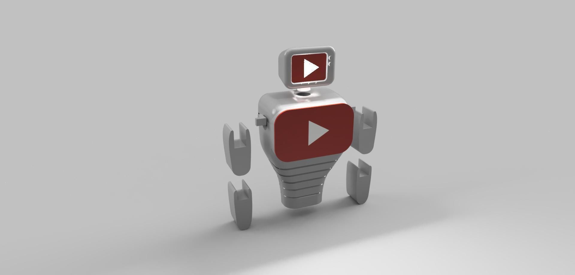 Youtube mascot robot 3D print model_6