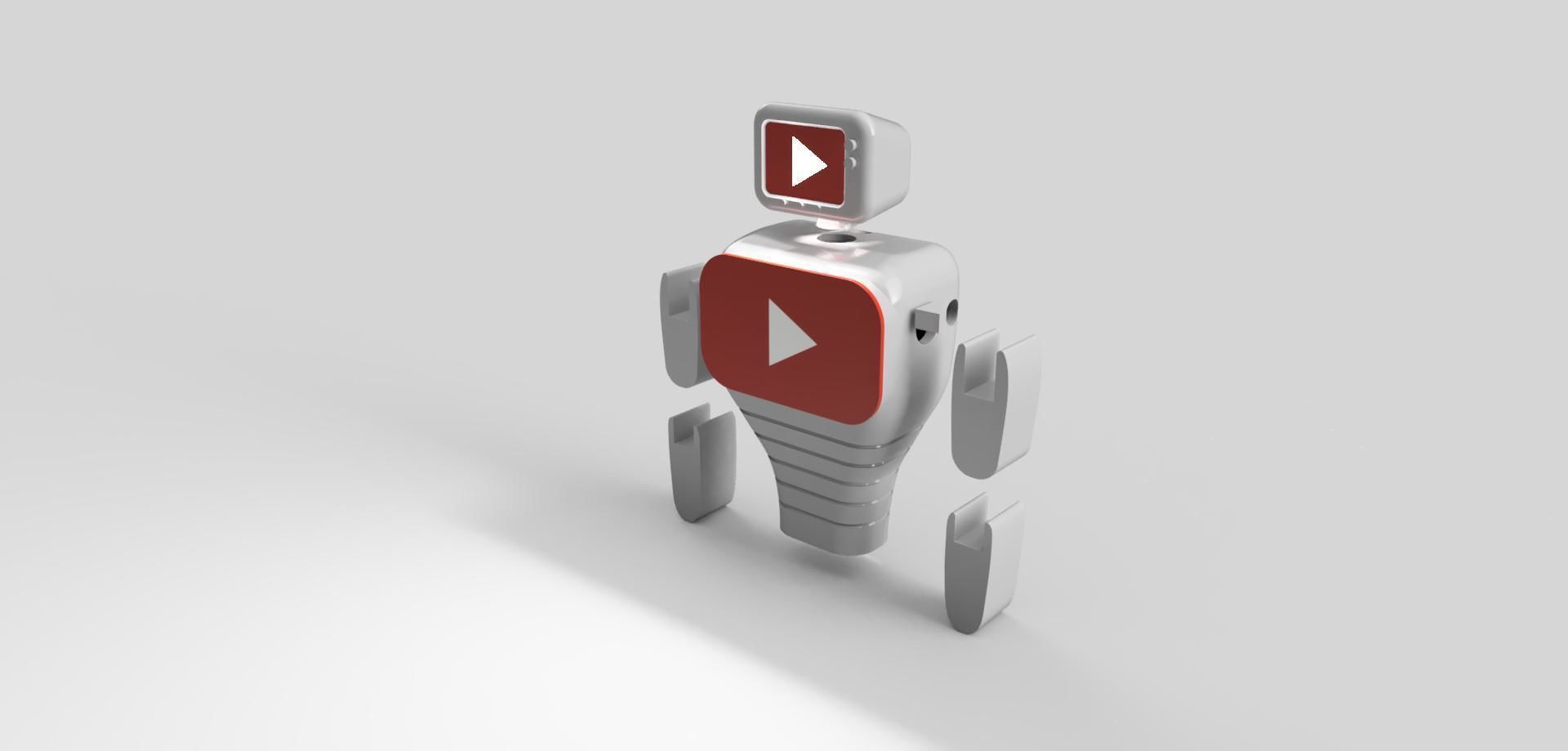 Youtube mascot robot 3D print model_8