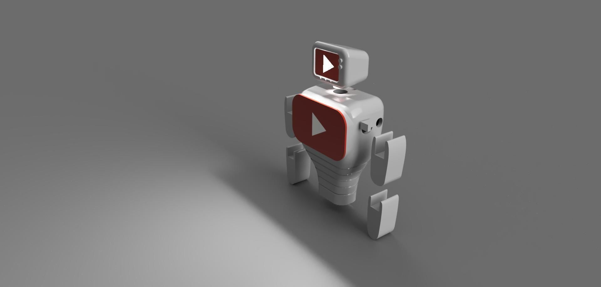 Youtube mascot robot 3D print model_10