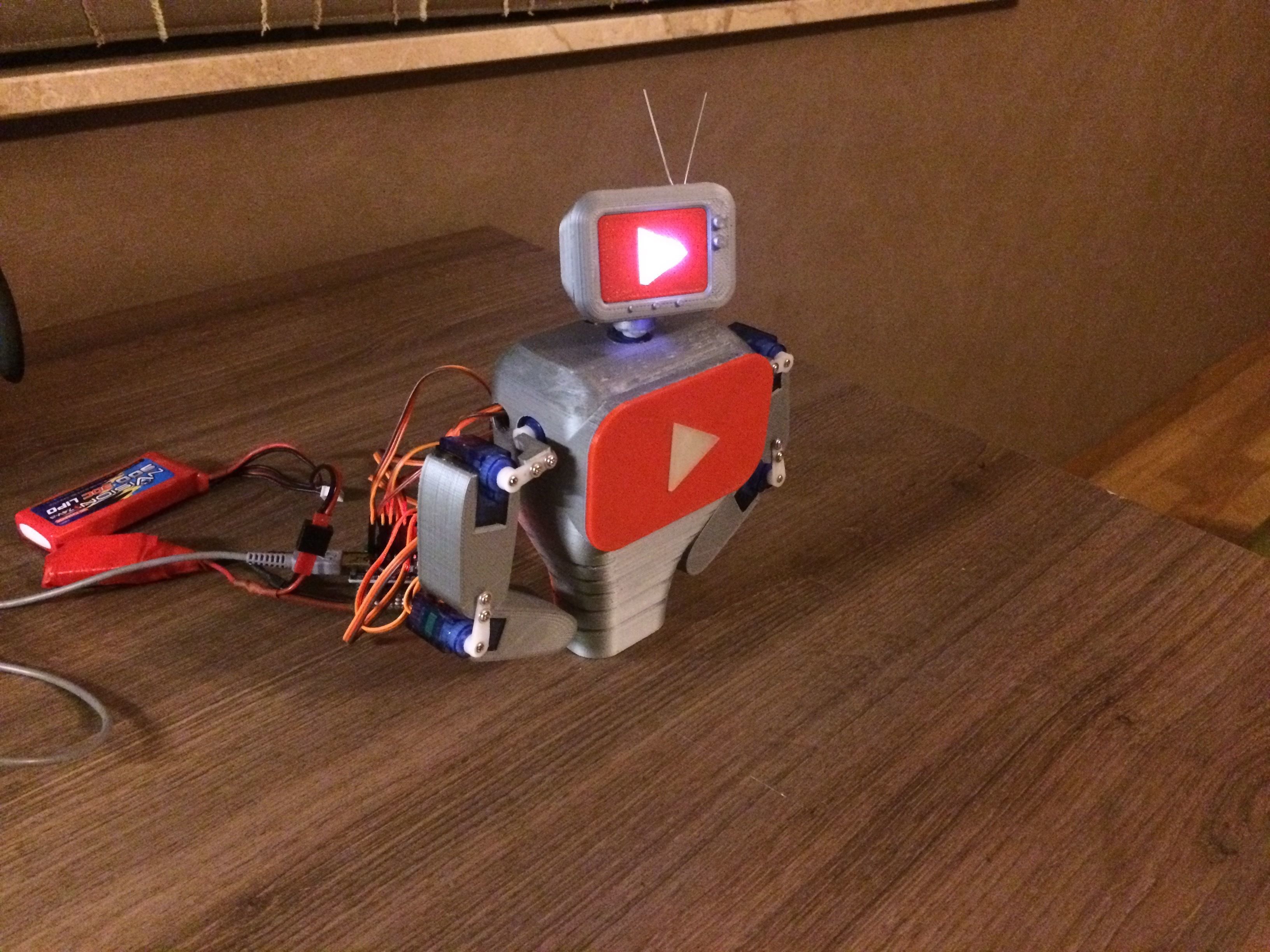 Youtube mascot robot 3D print model_3
