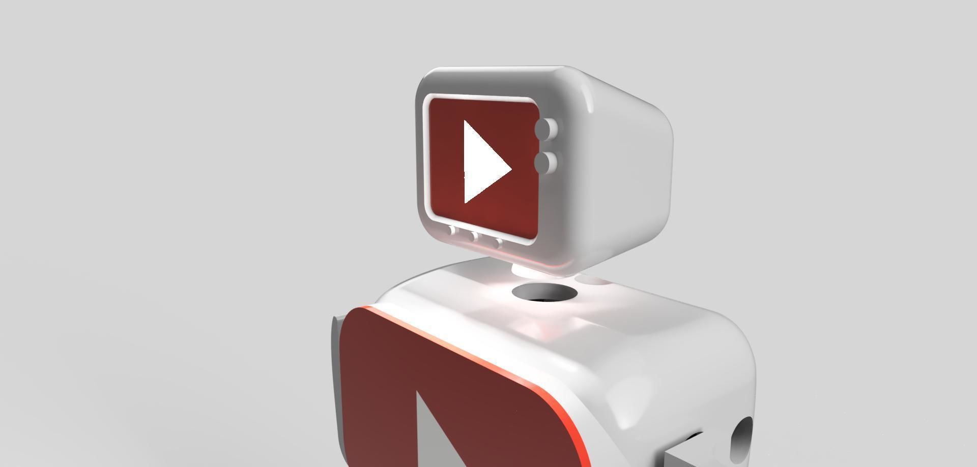Youtube mascot robot 3D print model_7