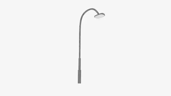 Rust Curve Lamp Pole