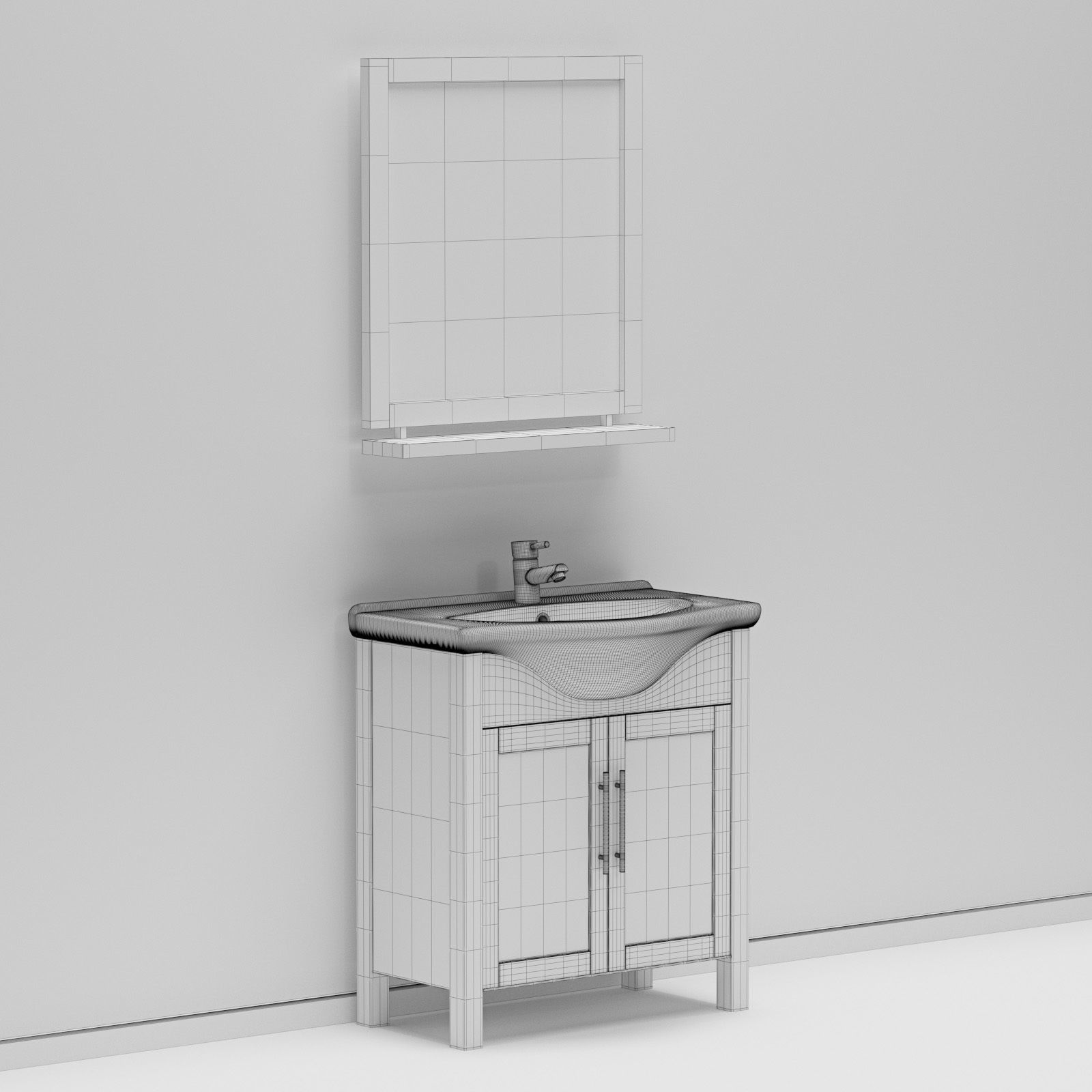 Tavistock Lava Walnut 700 Freestanding Vanity Unit 3D model_6