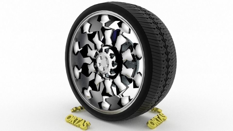 ORTAS CAR WHEEL RIM 71-72-73-74-75 GAME READY WHEEL 3D Model Collection_17