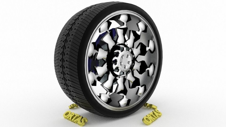 ORTAS CAR WHEEL RIM 71-72-73-74-75 GAME READY WHEEL 3D Model Collection_23