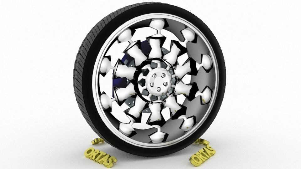 ORTAS CAR WHEEL RIM 71-72-73-74-75 GAME READY WHEEL 3D Model Collection_22