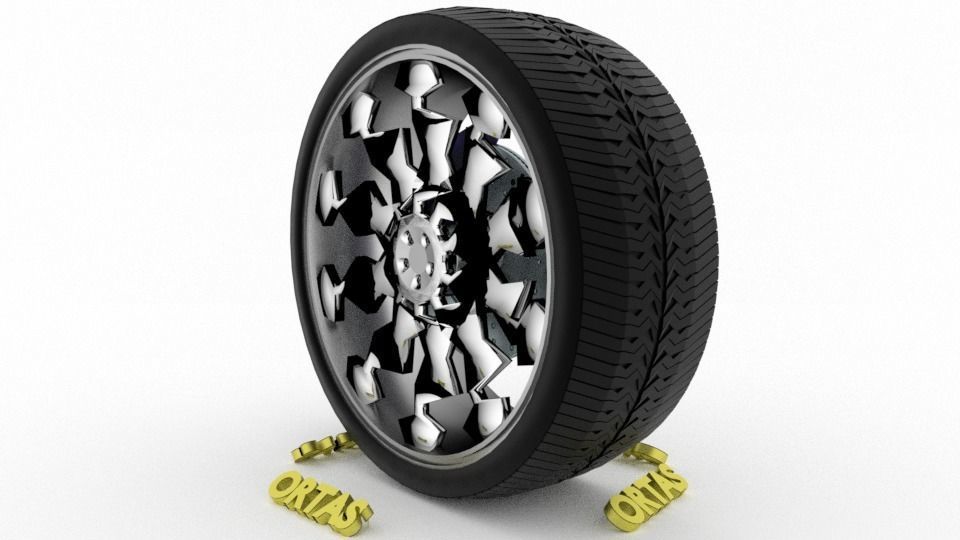 ORTAS CAR WHEEL RIM 71-72-73-74-75 GAME READY WHEEL 3D Model Collection_18