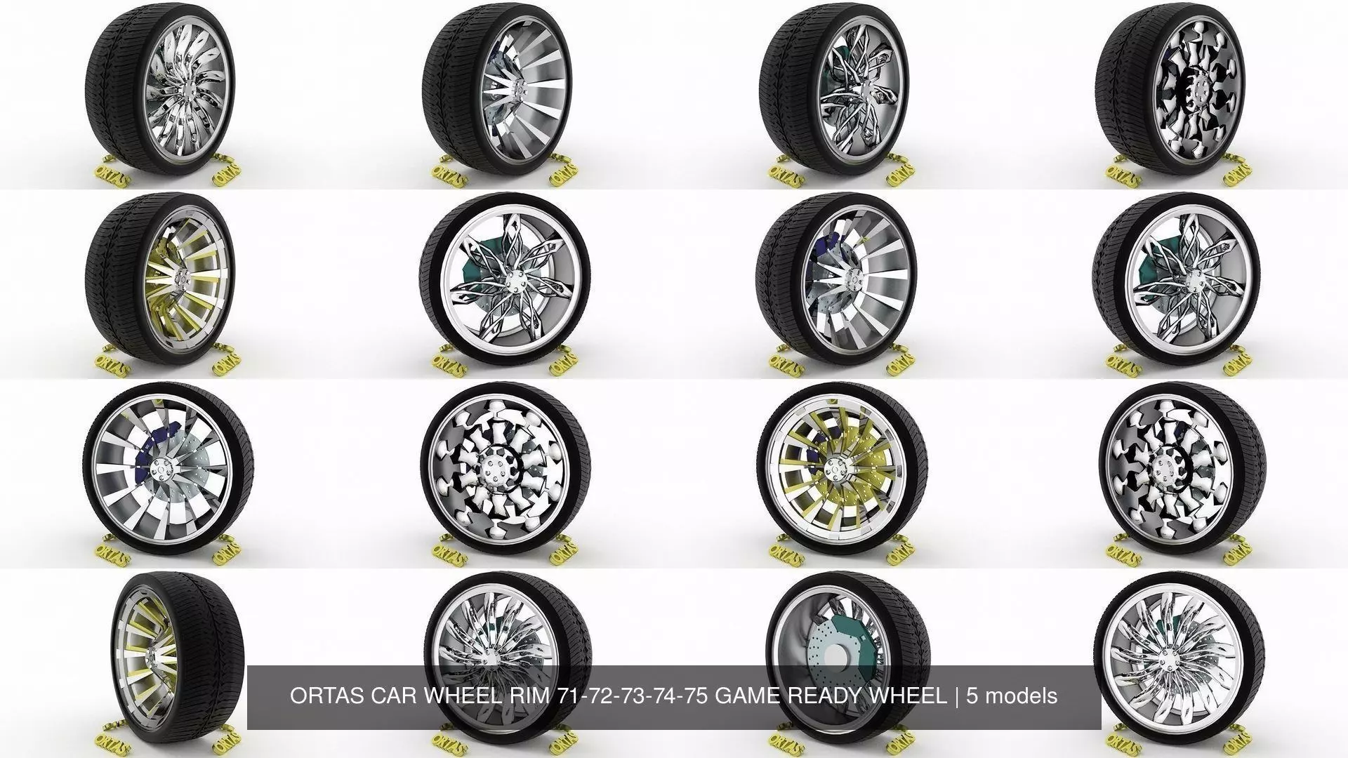 ORTAS CAR WHEEL RIM 71-72-73-74-75 GAME READY WHEEL 3D Model Collection_0