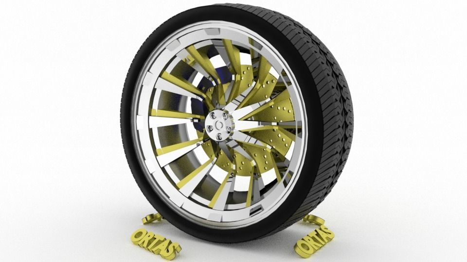 ORTAS CAR WHEEL RIM 71-72-73-74-75 GAME READY WHEEL 3D Model Collection_9