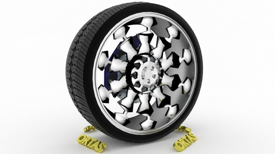 ORTAS CAR WHEEL RIM 71-72-73-74-75 GAME READY WHEEL 3D Model Collection_24