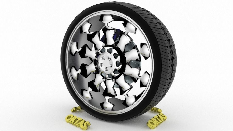 ORTAS CAR WHEEL RIM 71-72-73-74-75 GAME READY WHEEL 3D Model Collection_16