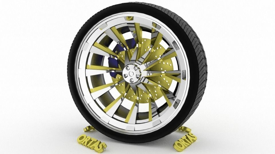 ORTAS CAR WHEEL RIM 71-72-73-74-75 GAME READY WHEEL 3D Model Collection_15