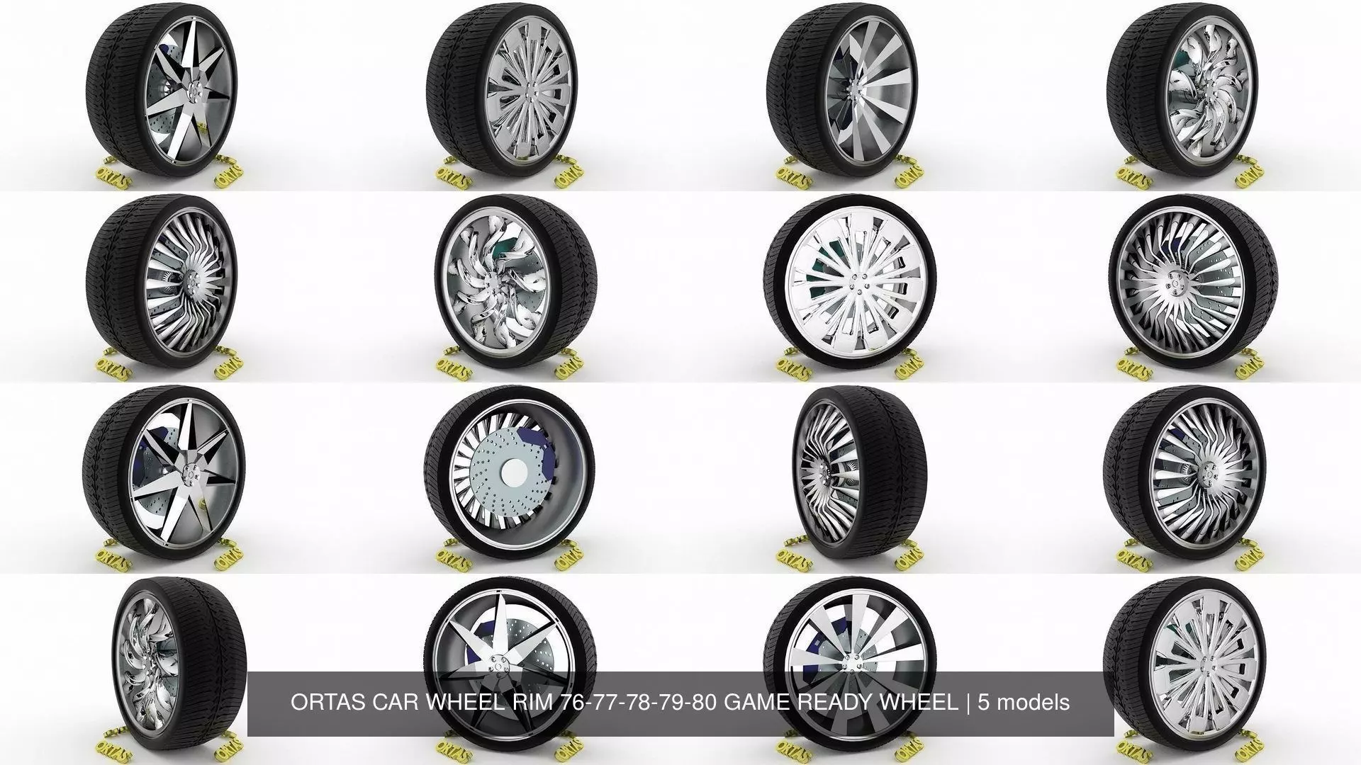ORTAS CAR WHEEL RIM 76-77-78-79-80 GAME READY WHEEL 3D Model Collection_0