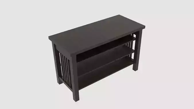Triple Shelf Table Low-poly 3D model