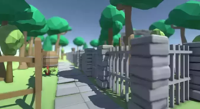 Lowpoly Stylized Pack Free low-poly 3D model