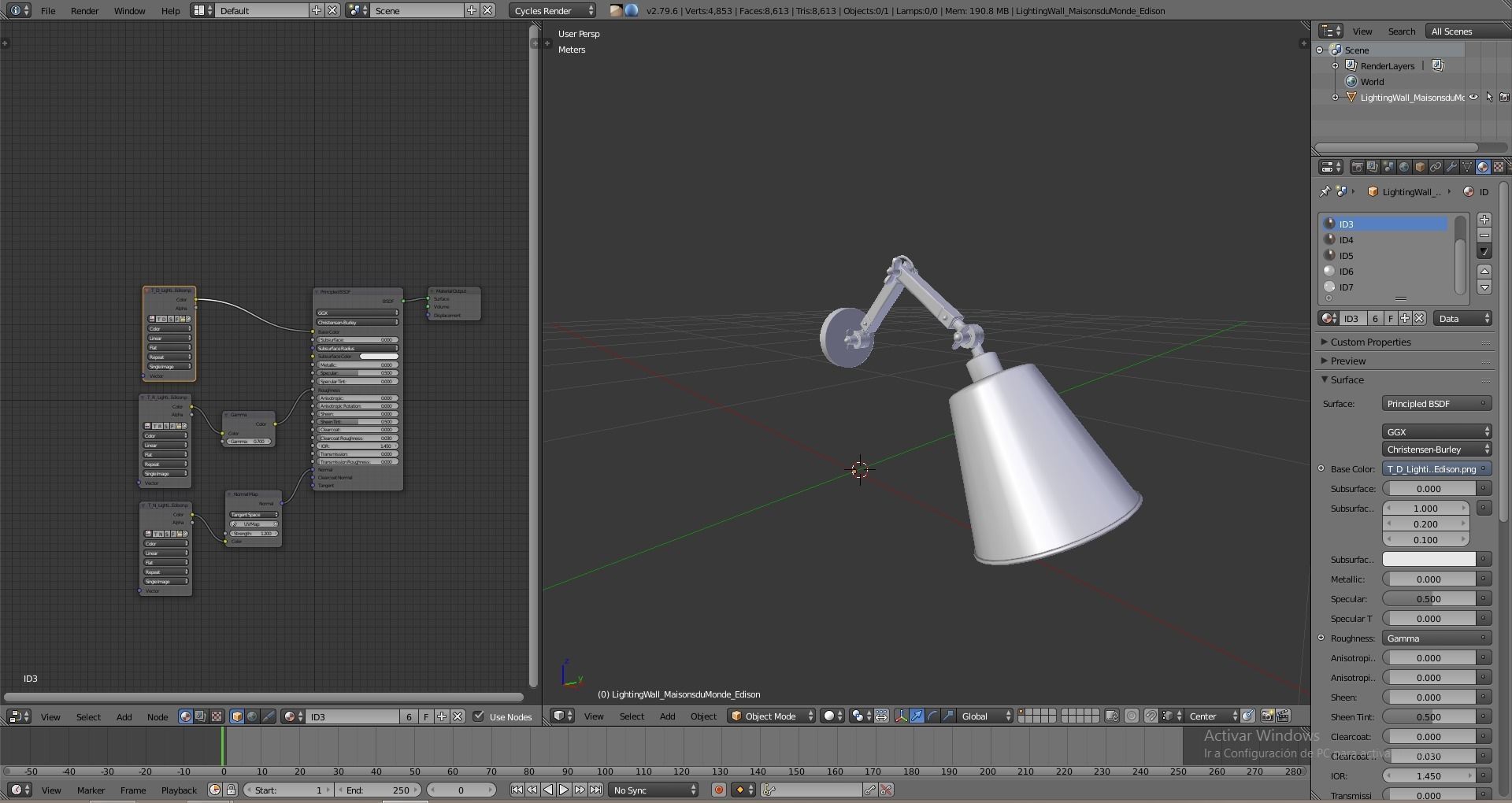 Lighting Wall Maisonsdu Monde Edison Low-poly 3D model_4