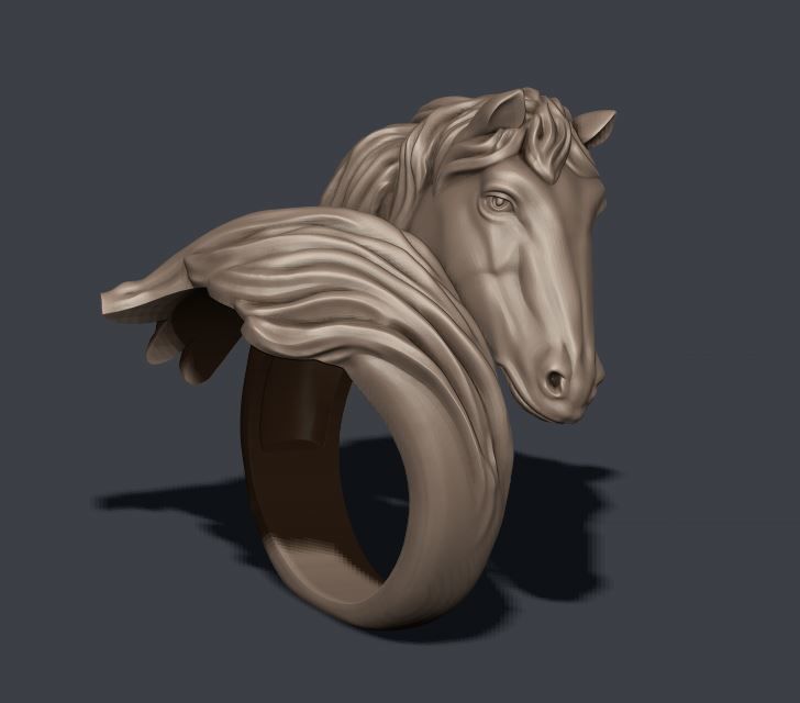 Horse ring 3D print model_4
