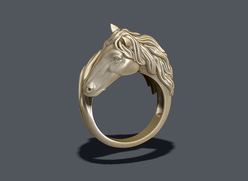 Horse ring 3D print model_1