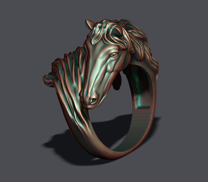 Horse ring 3D print model_3