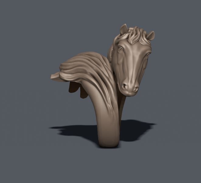 Horse ring 3D print model_7