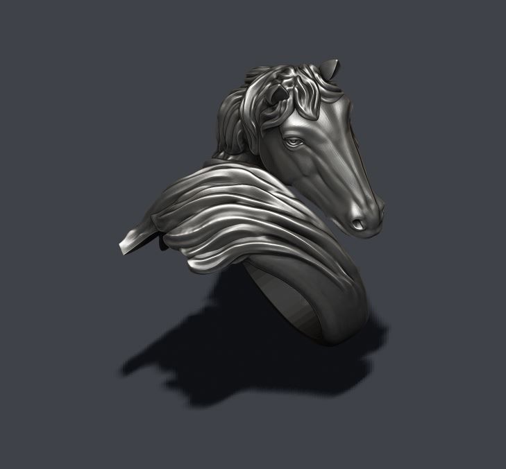 Horse ring 3D print model_6