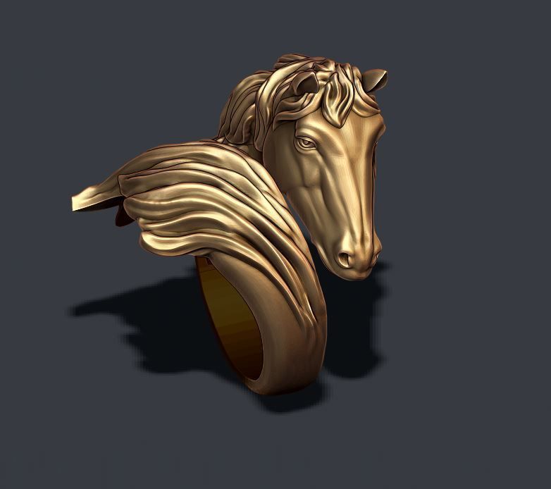 Horse ring 3D print model_5