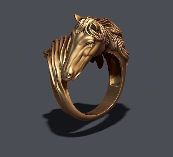 Horse ring 3D print model_2
