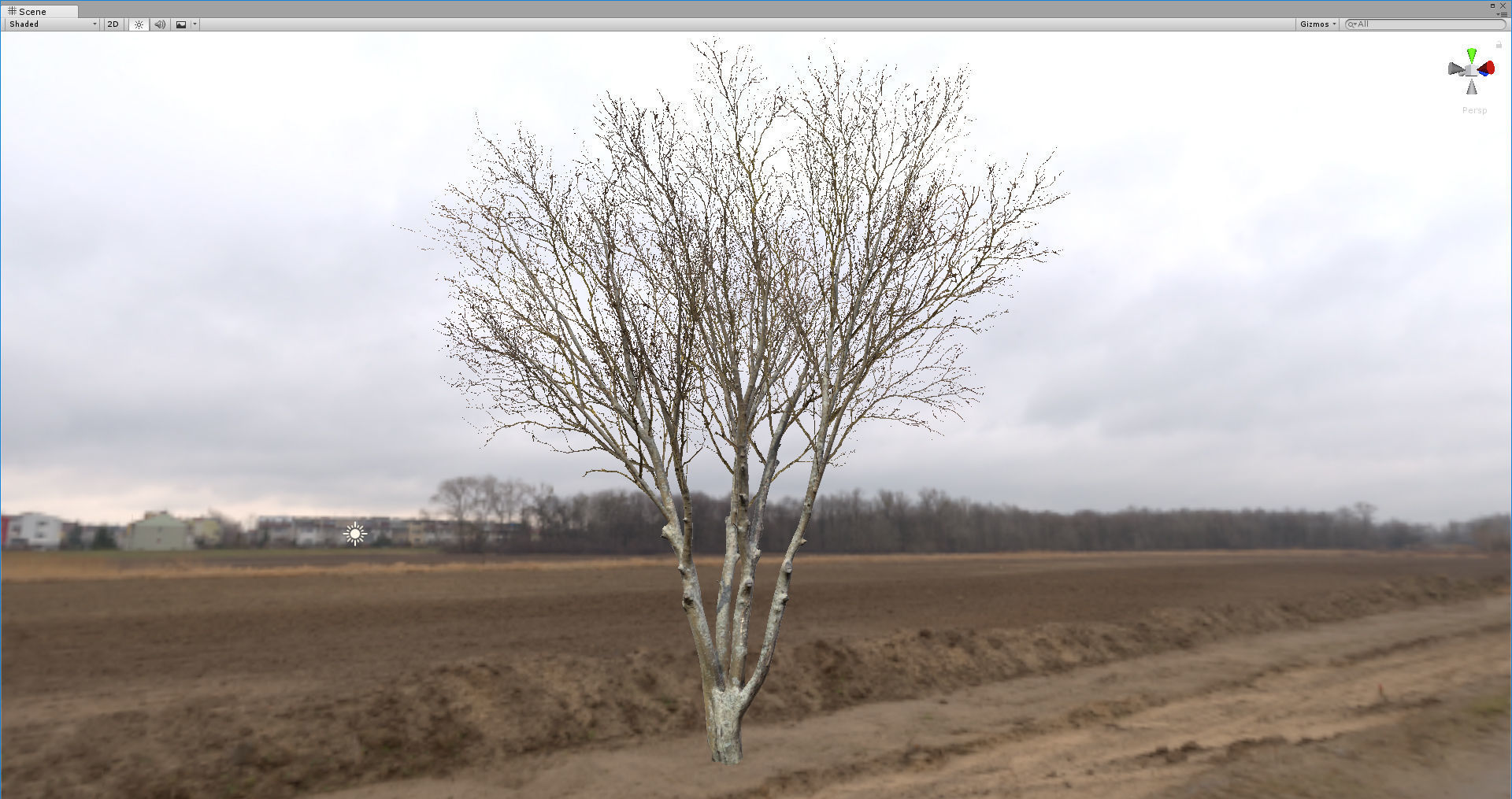 Autumn Dry Tree Scan Full-Size Low-poly 3D model_7