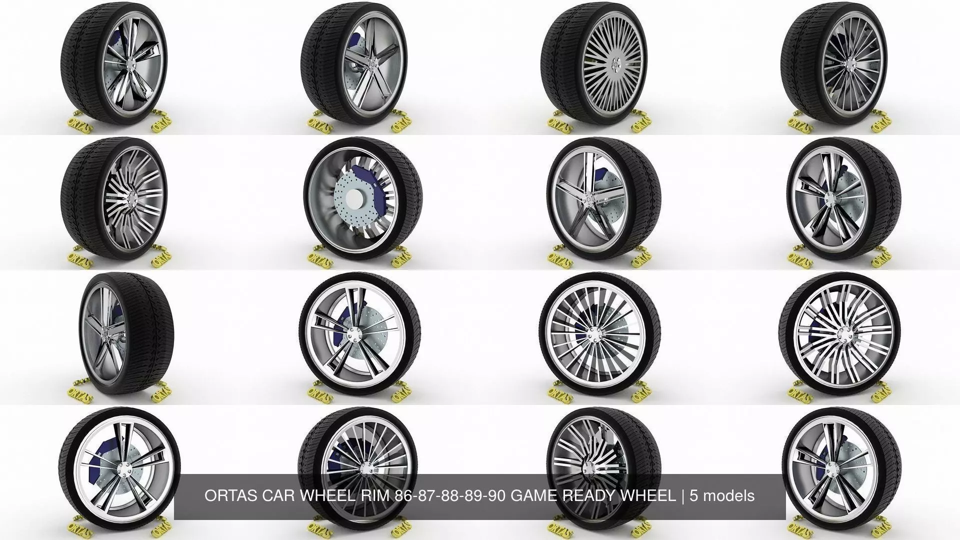 ORTAS CAR WHEEL RIM 86-87-88-89-90 GAME READY WHEEL 3D Model Collection_0