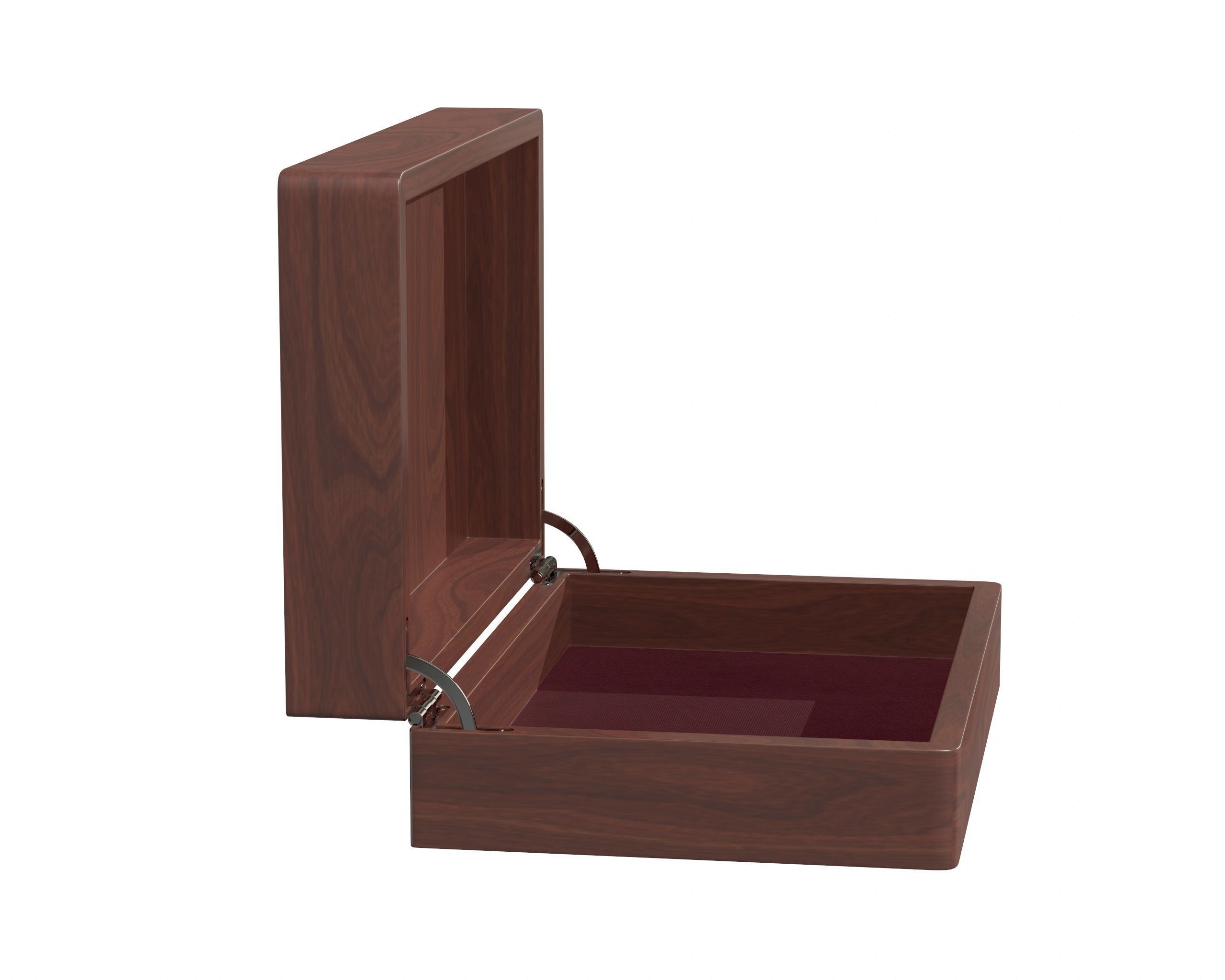 Wood Box Opened 3D model_2