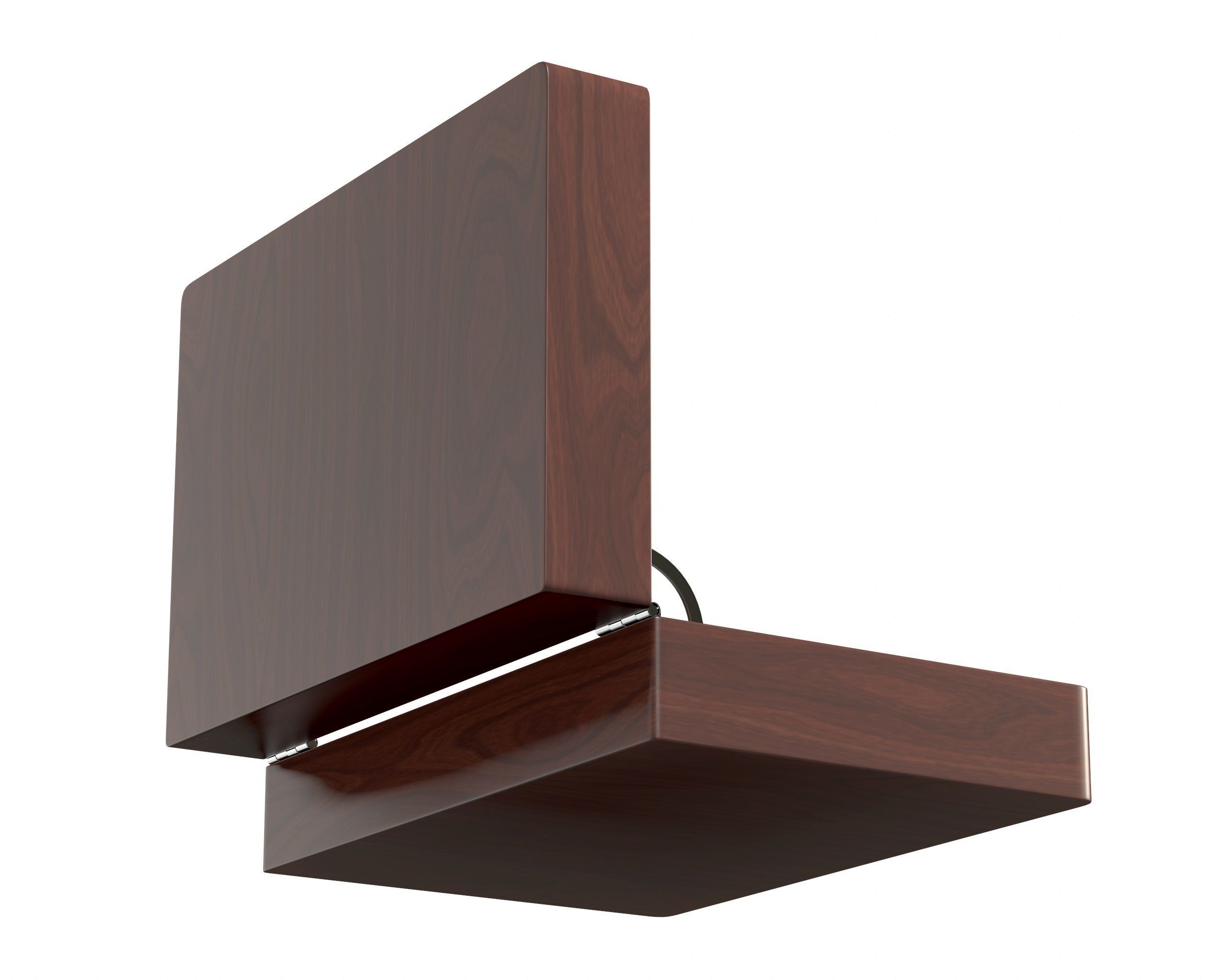 Wood Box Opened 3D model_3
