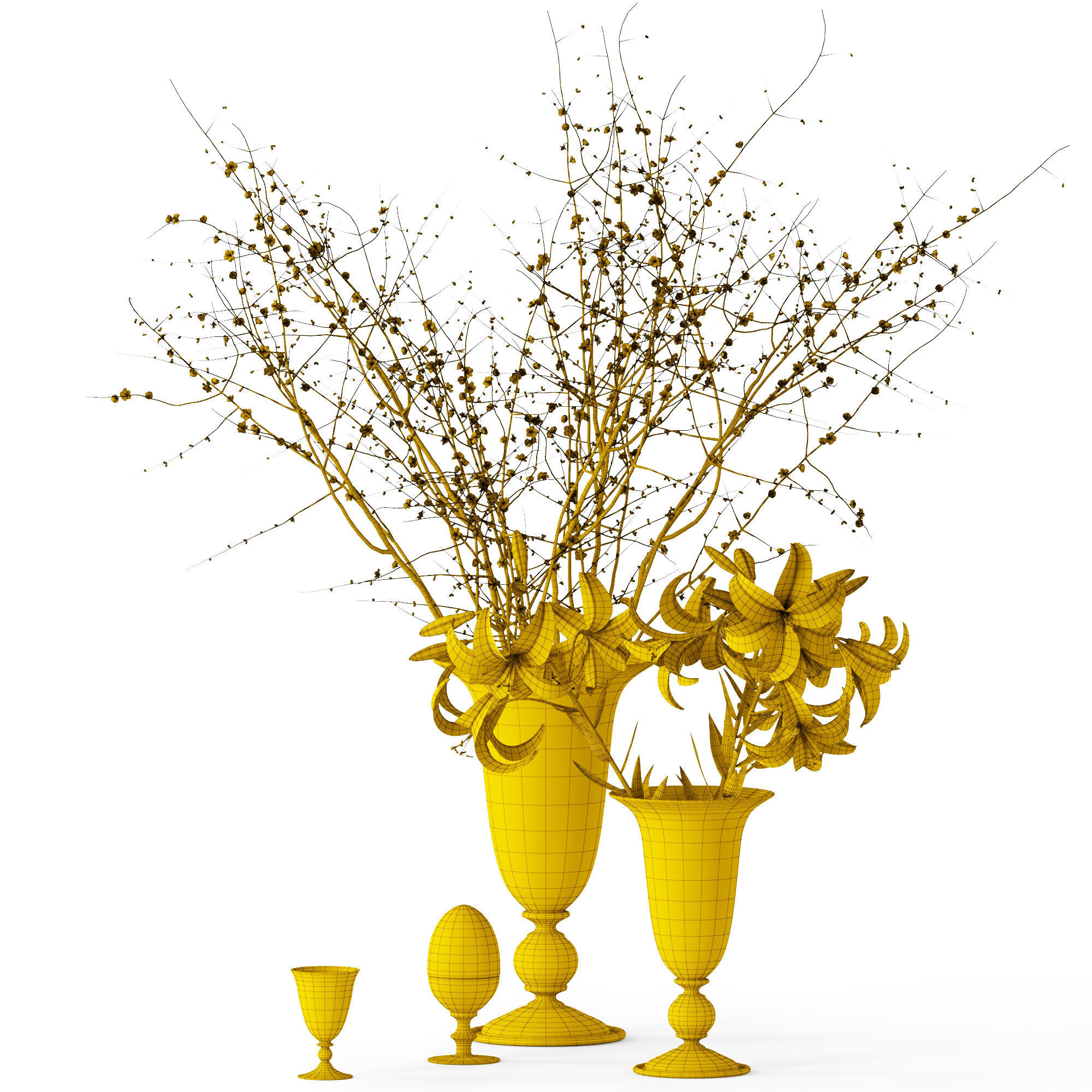 Griffe Montenapoleone vases with flowers 3D model_5